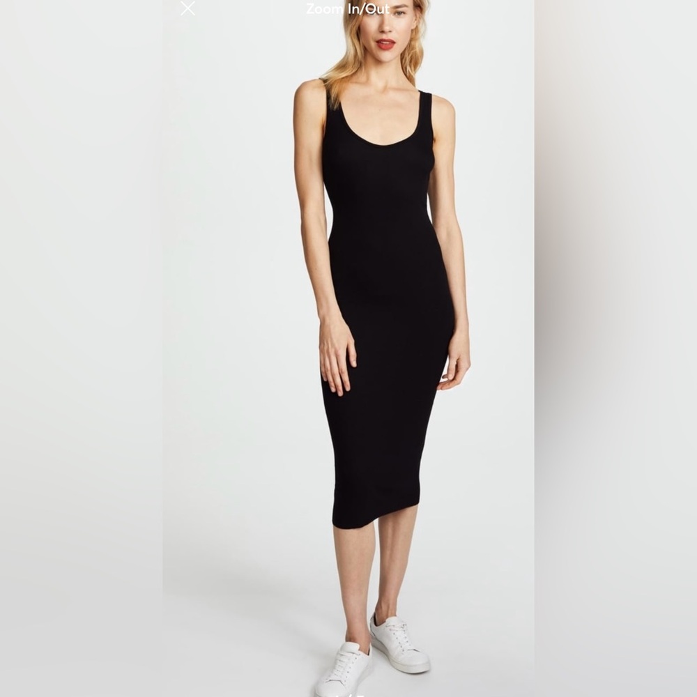 Enza costa silk ribbed black midi dress small women tank